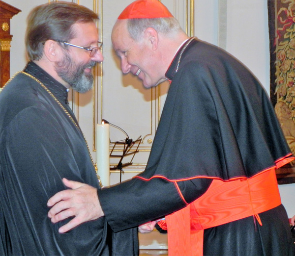 Kardinal Christoph Schönborn mit dem Großerzbischof der ukrainischen griechisch-katholischen Kirche Svjatoslav Shevchuk, Foto: Claudia Schneider